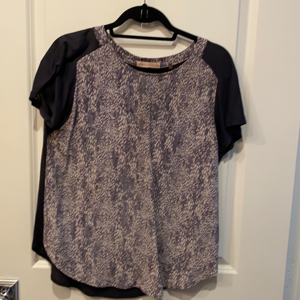 Rebecca Taylor Silk Combo Printed Blouse
